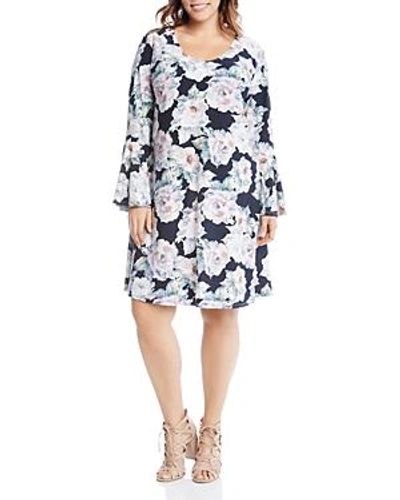 Shop Karen Kane Plus Taylor Floral Print Bell Sleeve Dress