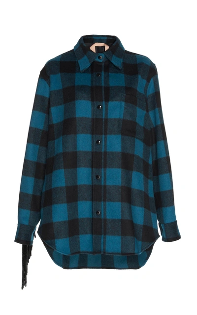 Shop N°21 N&deg;21 Lippo Heavy Check Flannel Shirt In Blue