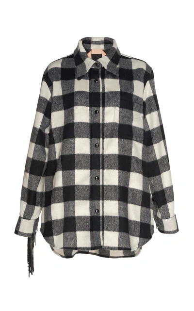 Shop N°21 N&deg;21 Lippo Heavy Check Flannel Shirt In Black/white
