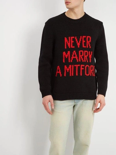 Gucci Never Marry A Mitford Cotton Jumper In Black Multi | ModeSens