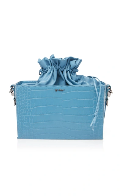 Shop Off-white Embossed Cocco Soft Boxy Bag In Blue