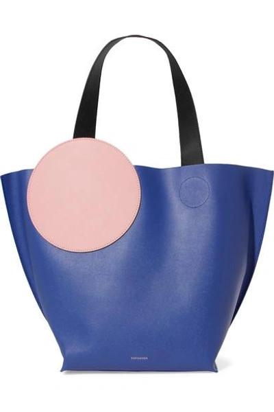 Shop Roksanda Eider Color-block Textured-leather Tote In Blue