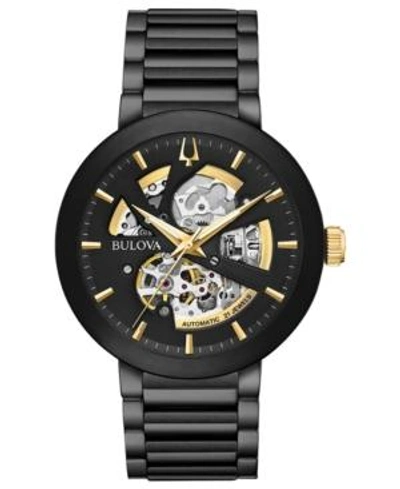 Shop Bulova Men's Futuro Black Stainless Steel Bracelet Watch 42mm