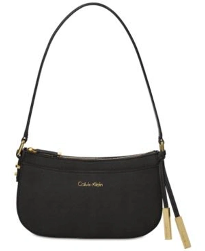 Shop Calvin Klein Josie Small Demi Bag In Black Gold