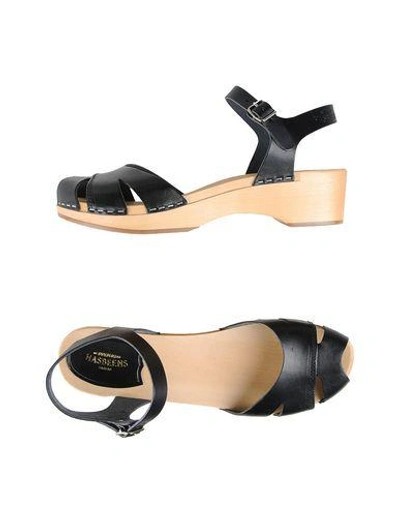 Shop Swedish Hasbeens Sandals In Black