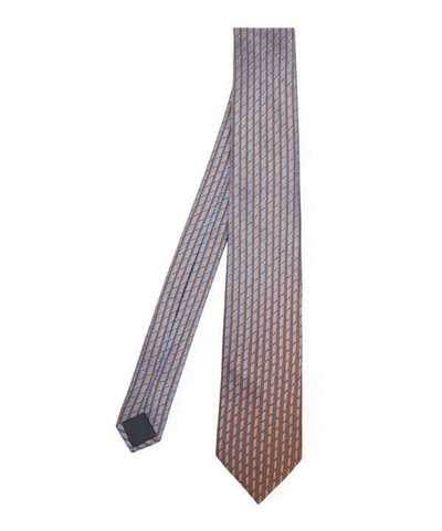 Shop Lanvin Stripe Classic Tie In Orange