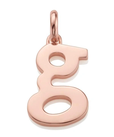 Shop Monica Vinader Rose Gold Vermeil Alphabet Pendant A-z In White