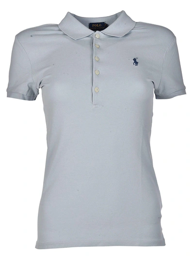 Shop Polo Ralph Lauren Logo Polo Shirt In Grey