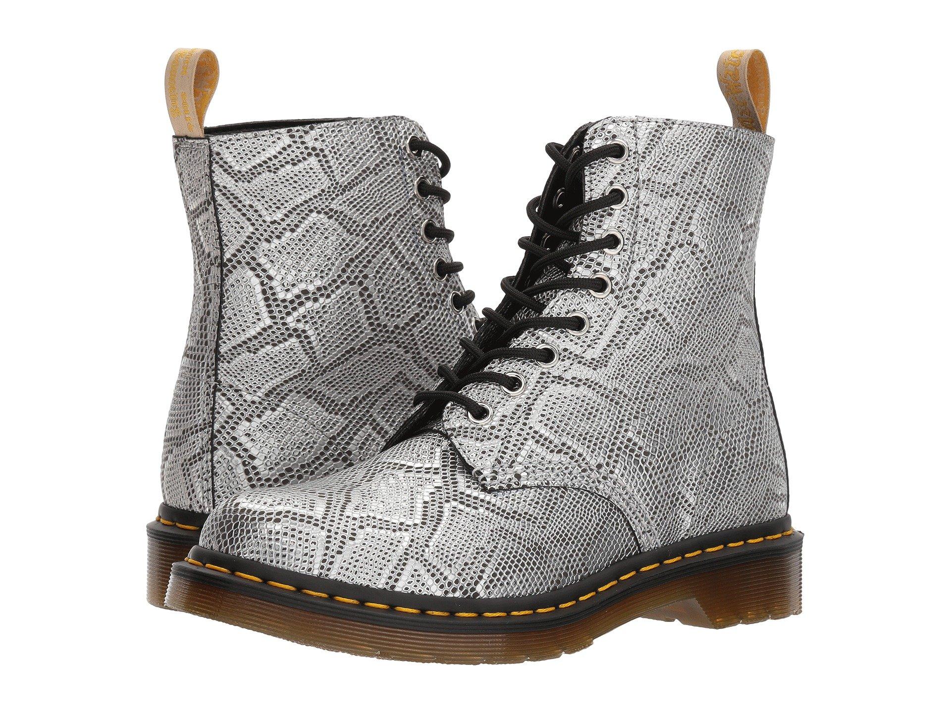dr martens silver metallic snake