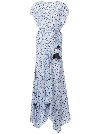 Shop Marni Floral Maxi Dress - Blue