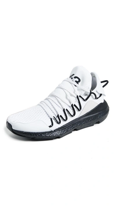 Shop Y-3 Kusari Sneakers In White/black
