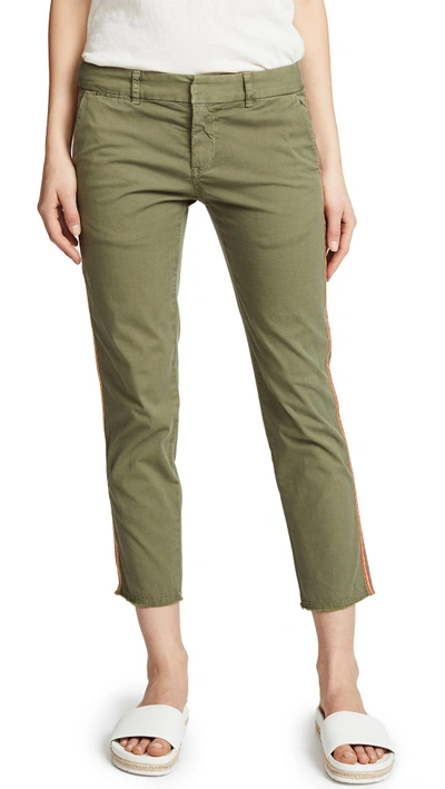 Shop Nili Lotan East Hampton Pants With Tape In Army Green