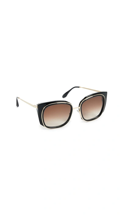 Shop Thierry Lasry Everlasty Sunglasses In Black Gold/brown