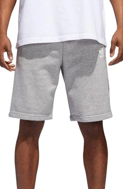 Shop Adidas Originals 3-stripes Shorts In Medium Grey Heather