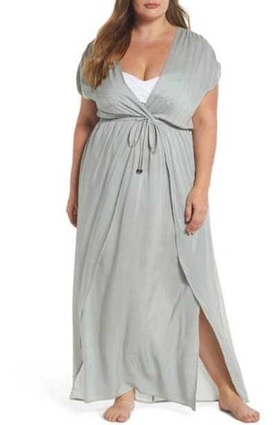 Shop Elan Wrap Maxi Cover-up Dress In Seafoam