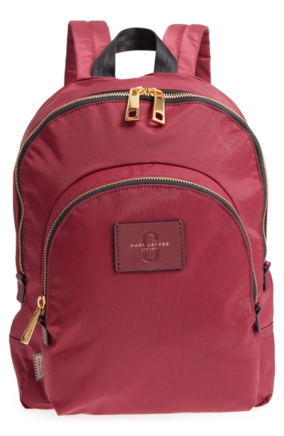 Shop Marc Jacobs Double Pack Nylon Backpack - Burgundy