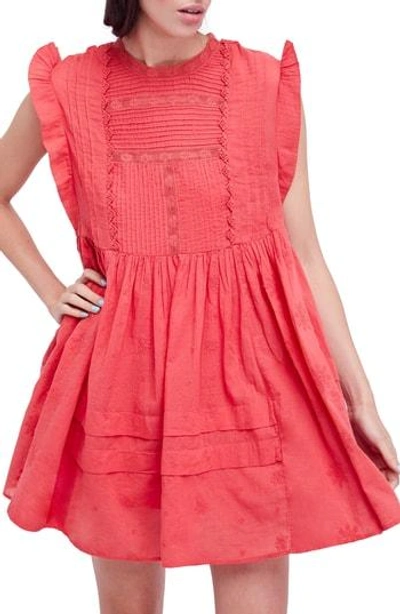Shop Free People Nobody Like You Babydoll Minidress In Coral