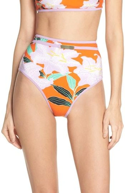Shop Diane Von Furstenberg High Waist Bikini Bottoms In Argos Sm All Clem/ Lavender