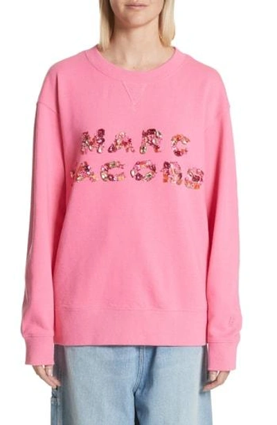 Shop Marc Jacobs Embellished Sweatshirt In Pink