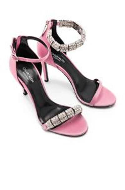 Shop Calvin Klein 205w39nyc Satin Camelle 501 Sandals In Rose
