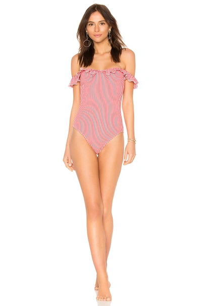 Shop Solid & Striped The Amelia One Piece In Red