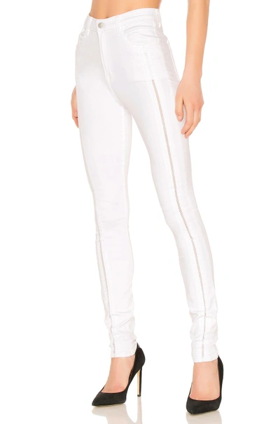 Shop J Brand Carolina Super High Rise Skinny Jean In Blanc Ladder Lace
