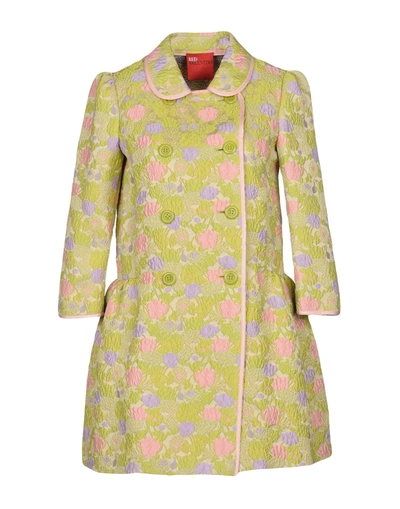 Shop Red Valentino Overcoats In Light Green