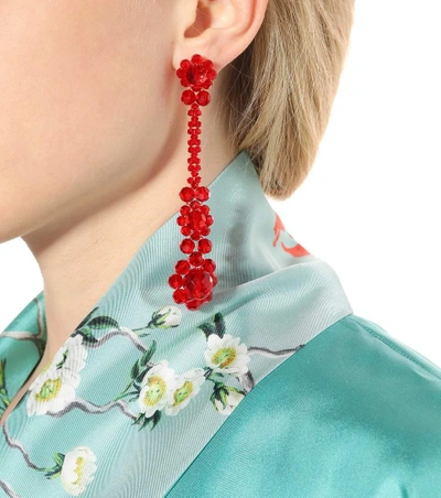 Shop Simone Rocha Crystal-embellished Earrings In Red