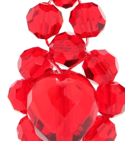 Shop Simone Rocha Crystal-embellished Earrings In Red