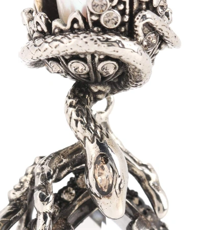 Shop Alexander Mcqueen Crystal-embellished Earrings In Silver