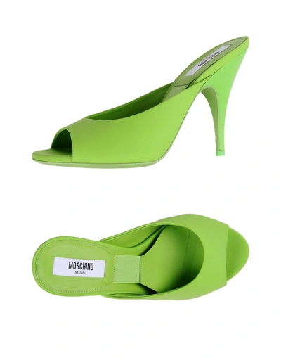 Shop Moschino Sandals In Green
