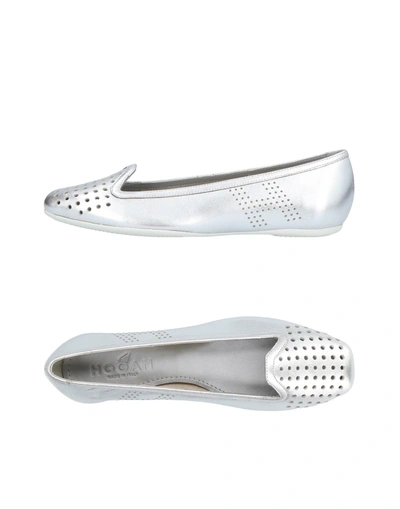 Shop Hogan Loafers In Silver