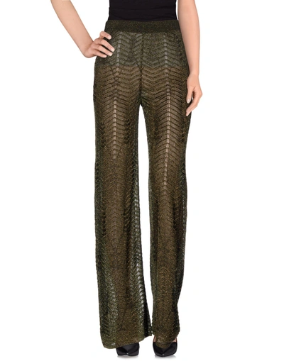 Shop M Missoni Casual Pants In Military Green