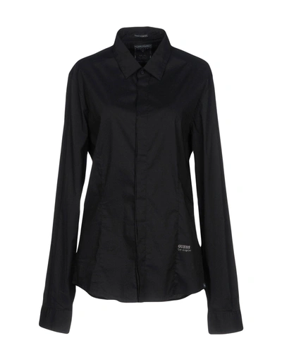 Shop Guess Solid Color Shirts & Blouses In Black