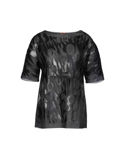 Shop Missoni Solid Color Shirts & Blouses In Black