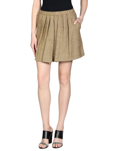 Shop Maje Mini Skirt In Khaki