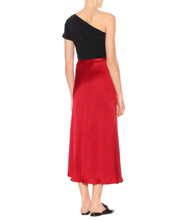 Shop Haider Ackermann Satin Midi Skirt In Red