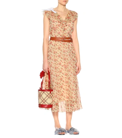 Shop Miu Miu Printed Cotton Maxi Dress In Pink