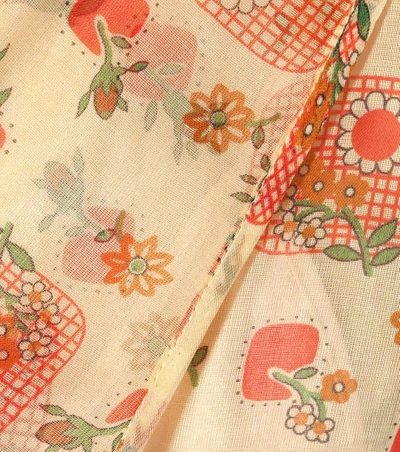 Shop Miu Miu Printed Cotton Maxi Dress In Pink