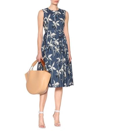 Shop Max Mara Dilly Cotton-poplin Dress In Blue