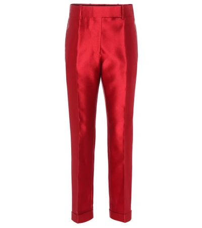 Shop Haider Ackermann Satin Trousers In Red