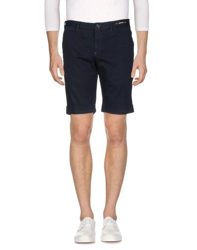 Shop Pt Bermuda Denim Shorts In Dark Blue