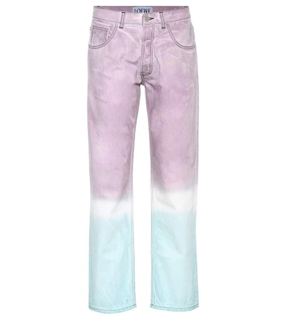 Shop Loewe Tie-dye Straight-leg Jeans In Female