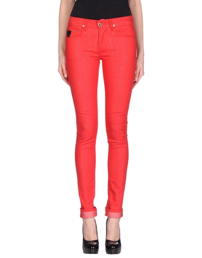 Shop April77 Denim Pants In Red