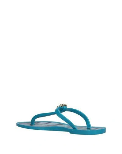 Shop Roberto Cavalli Toe Strap Sandals In Deep Jade