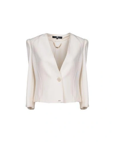 Shop Elisabetta Franchi Suit Jackets In Ivory
