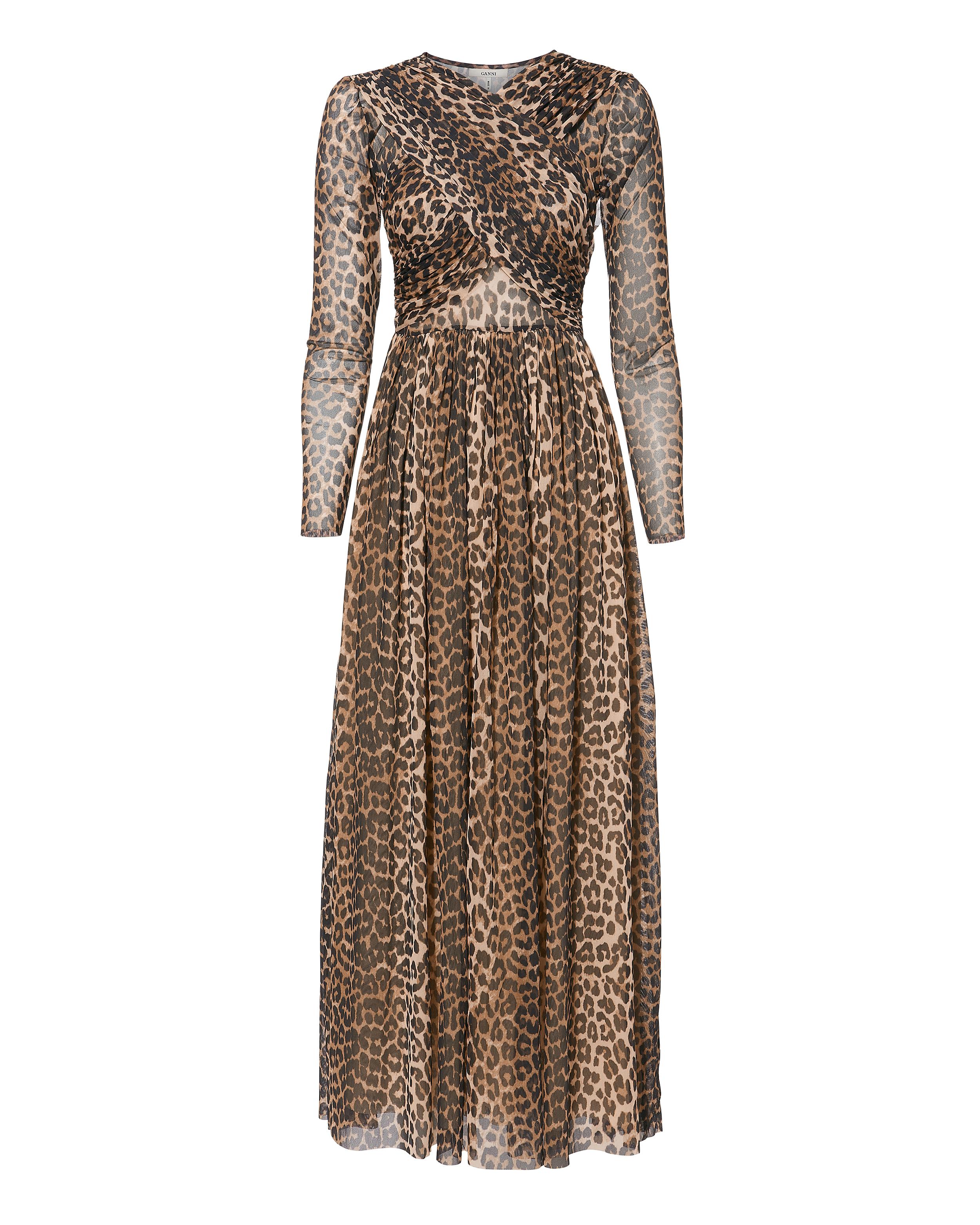 ganni tilden mesh maxi dress
