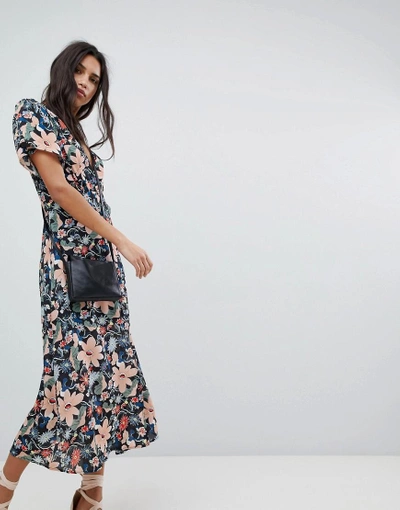 Shop Lily And Lionel Midi Dress In Vintage Floral - Multi