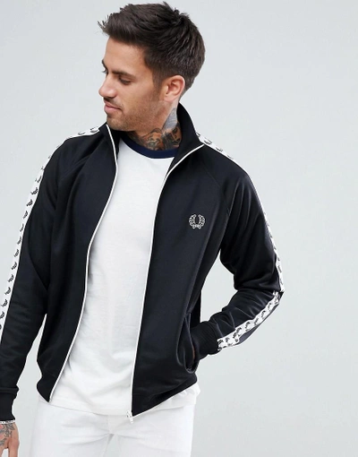 Fred Perry Sports Authentic Taped Track Jacket In Black - Black | ModeSens