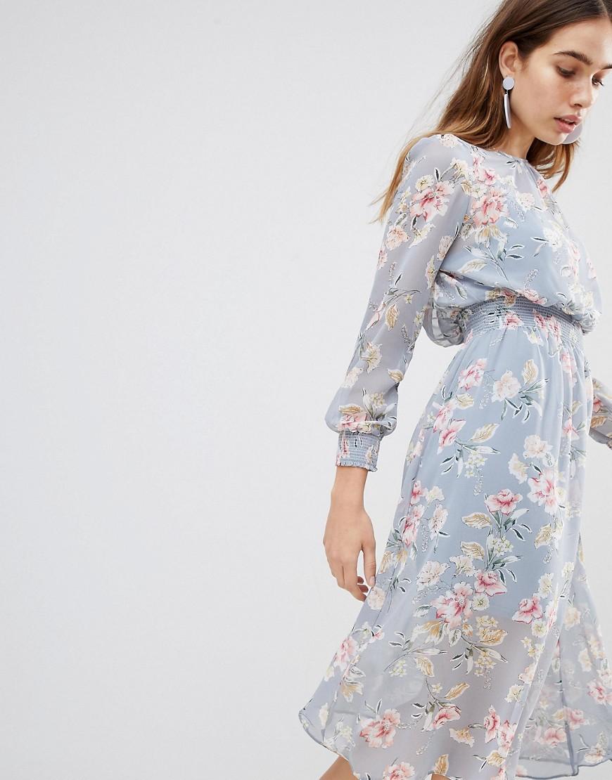 new look grey floral dress